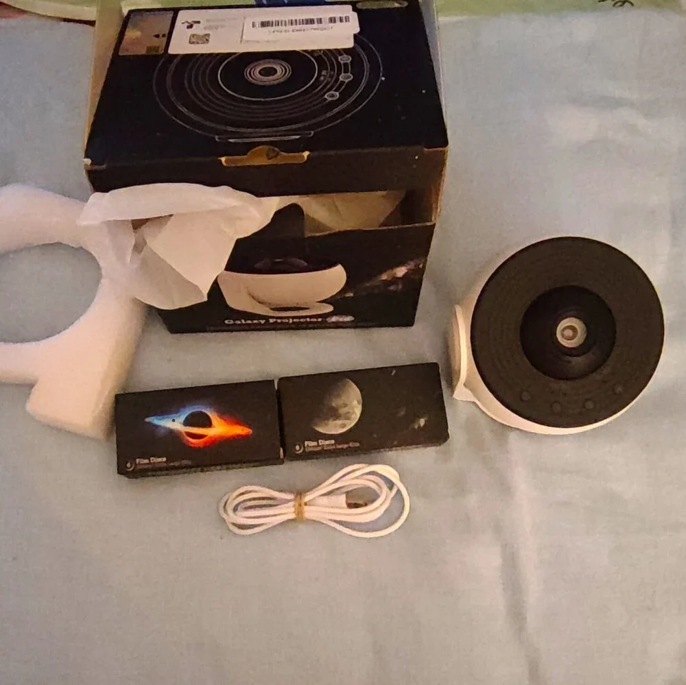 Galaxy Projector Pro LED Night Light USB 5V w/ Film Discs White/Black